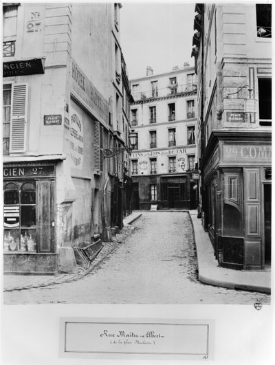 Rue Maitre Albert（place Maubert）Paris、1858-78 作： Charles Marville